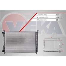 VEKA-16-1823 - Su Radyatörü Mekanik Palıo 98> Sıena Albea 520×359X23