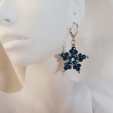 Crystal Atelier Lacivert Kristal Taş Yıldız Küpe, Işıltılı Şık ve Zarif Kadın Küpesi, Trend Takı, Yıldız Küpe, Kristal Küpe, Özel Gün Küpesi, Günlük Küpe, Taşlı Küpe, El Yapımı Küpe, Hediye Küpe