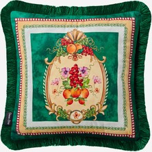 Chiara Alessi Carpe Diem Yeşil Kadife Dekoratif Yastık 45X45 cm