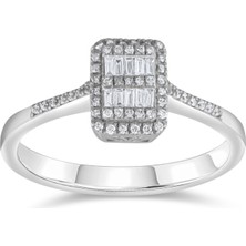 Lial Diamond 0.16 Karat Baget Pırlanta Yüzük, Gerçek Pırlanta, Sertifikalı Mücevher