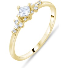 Lial Diamond 0.27 Karat Pırlanta Safir Yüzük, Gerçek Pırlanta, Sertifikalı Mücevher