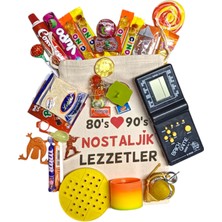 Nostaljik Lezzetler Kese Siyah Tetrisli Nostaljik Hediye Paketi 80'ler 90'lar