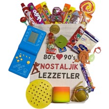 Nostaljik Lezzetler Kese Mavi Tetrisli Nostaljik Hediye Paketi 80'ler 90'lar