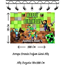 snowparty Minecraft Temalı Doğum Günü Afişi