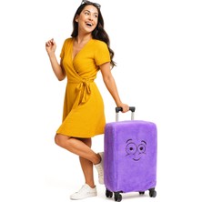 Pabtex Gülen Yüz Desenli Bavul-Valiz Koruyucu Kılıf | Seyahatlere Neşe Katın