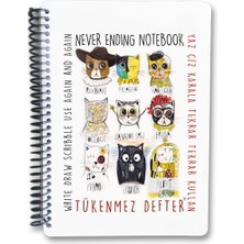 Tükenmez Not Defteri - 2 (Ressam Kediler) - 15X21 cm