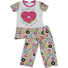 Kız Çocuk Donut Desenli Renkli Pijama Takımı
