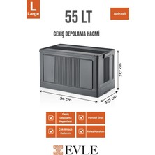 Çok Amaçlı Modüler Kasa, Istiflenebilir Organizer Düzenleyici 55 Lt, 54 x 31,7 x 31,7 Cm, Antrasit