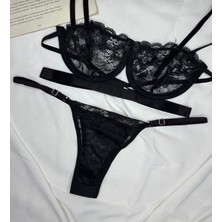 Kadın Siyah Dantelli Iç Çamaşır Takımı