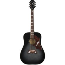 Epiphone Dove Studio Elektro Akustik Gitar (Trans Ebony)