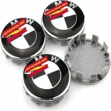 Bmw Jant Göbeği Logo 4 Adet (Siyah Beyaz 56MM-68MM)