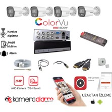 Hikvision 7/24 Renkli Görüşlü Güvenlik Kamerası 4 Kameralı - 1tb E-Ssd