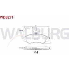 WALBURG-WDB271 - Fren Balatası Ön Fişli P306 93> Partner 96> / Xsara 97> Berlingo 96>