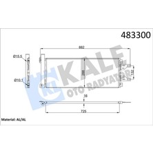 KALE-040ABC030 - Klima Radyatörü Ducato 06> / Boxer 06> / Jumper 06> Relay 06> 2.2 Hdı 3.0 Hdı 2.3 Mtjd