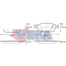 VEKA-BP11510-10 - Fren Balatası On Tel Delıklı Hyundaı Accent Blue 1.4 Cvvt 2012-- 1.6 Crdı 2012-- Kıa Rıo Iıı 1.4 Crdı 2011-2014- Rıo Iıı 1.4 Cvvt 2011-2014 - Rıo Iıı 1.25 Cvvt 2011-2014
