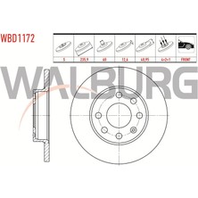 WALBURG-WBD1172 - Fren Disk Ön Astra F 91> Astra F Classıc 99> Vectra A 88> Corsa A 82> Corsa B 93> Ascona C Kadett C 73> Kadett D 79> Kadett E 84> / Nexıa 95> 236MM