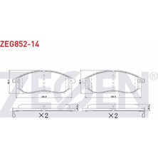 ZEGEN-ZEG852-14 - Fren Balatası Ön Koleos 08> / Qashqaı 07> NP300 08> Pathfınder 05> Murano 08>