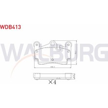 WALBURG-WDB413 - Fren Balatası Arka Touareg 7l 02> / Q7 4l 06> / Cayenne 02>