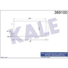 KALE-389100 - Klima Radyatörü Fıat Bravo Iı Punto Evo - Opel Corsa D - Lancıa Delta Iıı - Alfa Romeo Mıto 1.3mtj 1.7cdtı 06=> Kurutucu Ile [brazıng Al/al] [625X314X16]