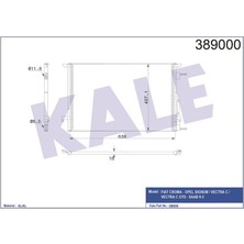 KALE-389000 - Klima Radyatörü Opel Vectra C Sıgnum 1.6 1.8 1.8/2.2 16V 02=> - Saab 9-3 1.8ı 04<15 - Fıat Croma 1.8/2.2 16V 05=> (Mt) Kurutucusuz [brazıng Al/al] [618X407,1X16]