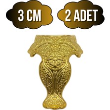 Lüx Metal Ayak Çeyiz ve Hediye Kutusu Mobilya Ayağı(3cm)(Altın)