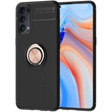 Oppo Reno 4 Kılıf Zıvo Ravel Silikon Kapak-Siyah-Rose Gold