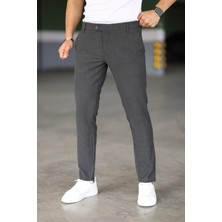 Bürke Erkek Antrasit Renk Italyan Kesim Slimfit Kumaş Pantolon
