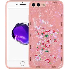 iPhone 7 Plus Kılıf Desenli Sert Silikon Zıvo Mumila Kapak-Pink Mouse