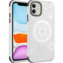 Apple iPhone 12 Kılıf Zıvo Wireless Şarj Özellikli Desenli Hot Kapak-Beyaz