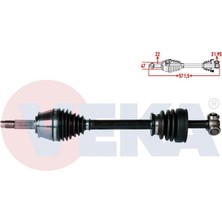 VEKA-FI-8049 - Komple Aks Sol On Fıat Palıo 1.2i 16V C513 Sanzuman Uzunluk 571,5 mm 1996-1999