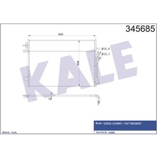 KALE-345685 - Klima Radyatörü Dodge Journey 2.0crd 2.4 3.6 08=> - Fıat Freemont 2.0jtd 11=> (At) Kurutucusuz [brazıng Al/al] [649X458X16]