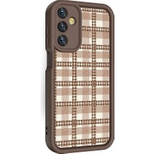 Galaxy A15 Kılıf Kamera Korumalı Baskılı Arka Yüzey Zıvo Klas Kapak-Açık Kahve