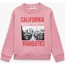 Uzun Kollu Bisiklet Yaka Baskılı Sweatshirt