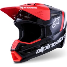 Alpinestars Sm3 Radium Off-Road Kaskı Siyah  Kırmızı  Beyaz
