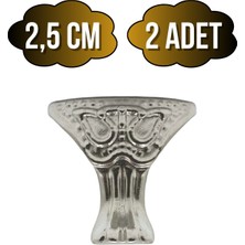 Pati Metal Ayak Çeyiz ve Hediye Kutusu Mobilya Ayağı(2,5cm)(Gümüş)