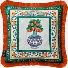 Chiara Alessi Carpe Diem Turuncu Kadife Dekoratif Yastık 45X45 cm