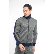 Erkek Vizon Dik Yaka Digital Baskılı Eşofman Takımı