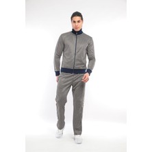 Erkek Vizon Dik Yaka Digital Baskılı Eşofman Takımı