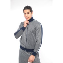 Erkek Vizon Dik Yaka Digital Baskılı Eşofman Takımı