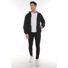 Erkek Kapüşon Fermuar Detaylı Softshell Eşofman Üstü