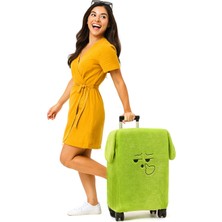 Pabtex Şaşkın Yüz Desenli Bavul-Valiz Koruyucu Kılıf | Seyahatlere Neşe Katın