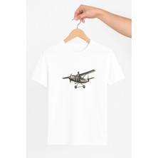 Vecihi Geliyor Kadın Pilot Klasik Uçak Unisex Tshirt Pilot - Havacı - Uçak Tutkunu