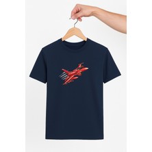 Vecihi Geliyor Kırmızı Jet Uçak Unisex Tshirt Pilot - Havacı - Uçak Tutkunu