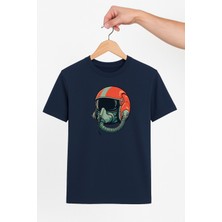 Vecihi Geliyor Pilot Kask Tasarım Unisex Tshirt Pilot - Havacı - Uçak Tutkunu