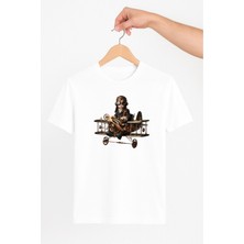 Vecihi Geliyor Nostalji Uçak ve Çocuk Pilot Unisex Tshirt Pilot - Havacı - Uçak Tutkunu