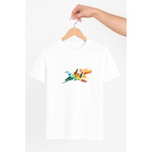 Vecihi Geliyor Renkli Jet Uçak Unisex Tshirt Pilot - Havacı - Uçak Tutkunu