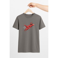 Vecihi Geliyor Kırmızı Jet Uçak Unisex Tshirt Pilot - Havacı - Uçak Tutkunu