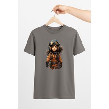 Vecihi Geliyor Kız Çocuk Pilot Tasarım Unisex Tshirt Pilot - Havacı - Uçak Tutkunu