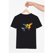 Vecihi Geliyor Renkli Yolcu Uçağı Unisex Tshirt Pilot - Havacı - Uçak Tutkunu