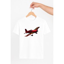 Vecihi Geliyor Kırmızı Uçak Tasarım Unisex Tshirt Pilot - Havacı - Uçak Tutkunu